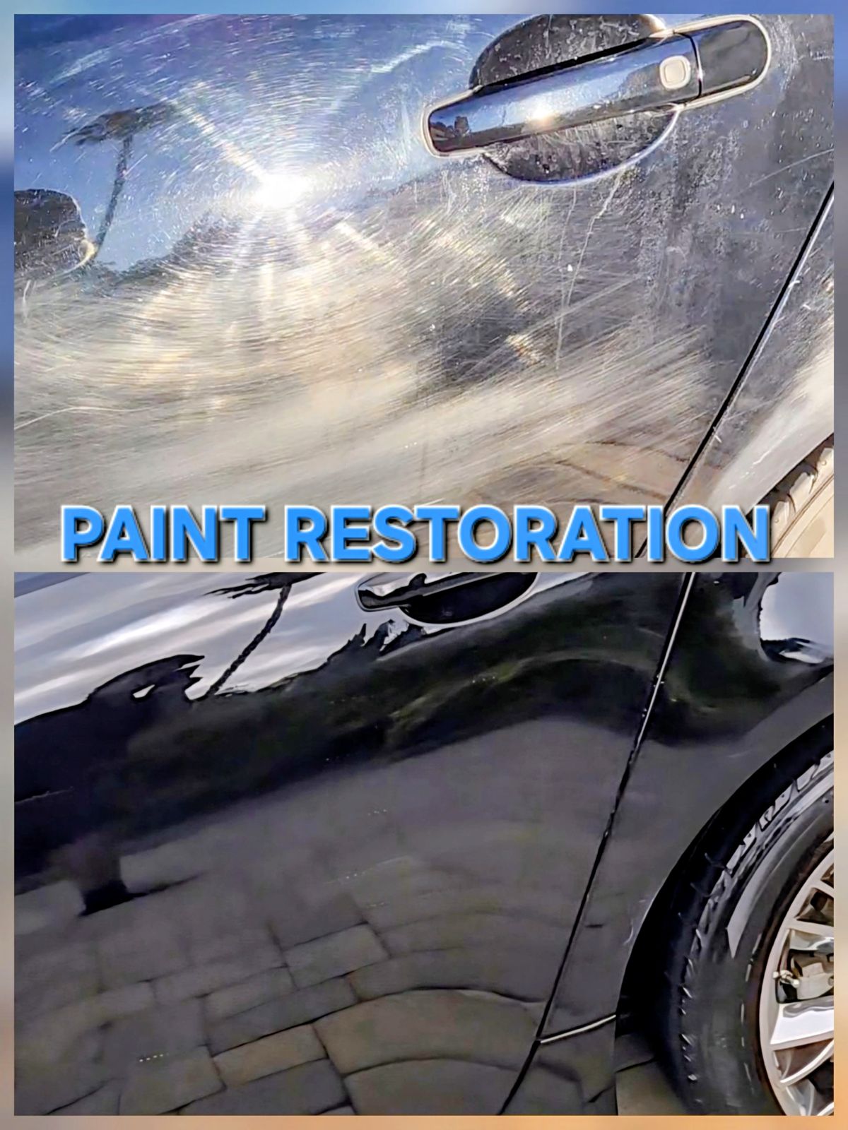 Scratches and swirls polished out by Eric's Mobile Auto Spa, before and after
